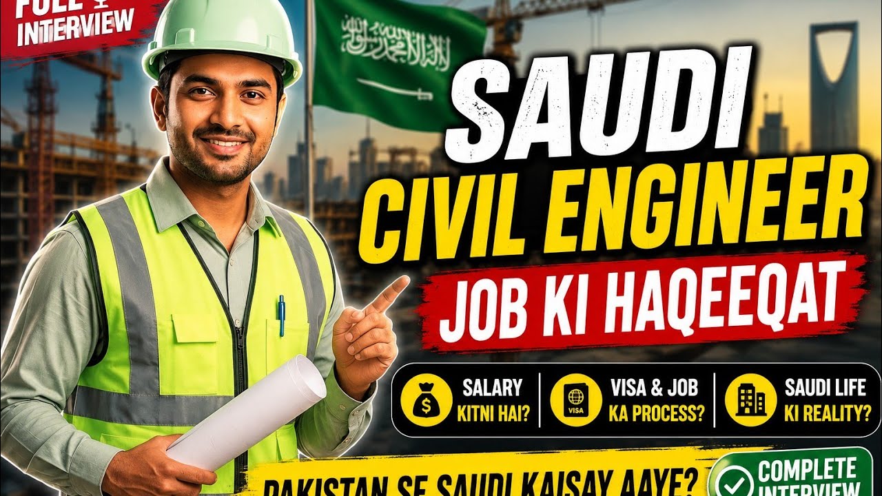 Saudi Arabia Civil Engineer Interview 🇸🇦 | Pakistan Se Saudi Kaise Aaye? | Salary, Job & Reality