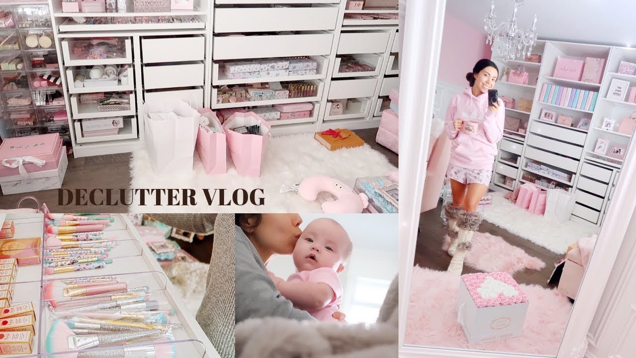 ORGANIZING MY BEAUTY ROOM! DECLUTTER VLOG- SLMissGlamVlogs💕