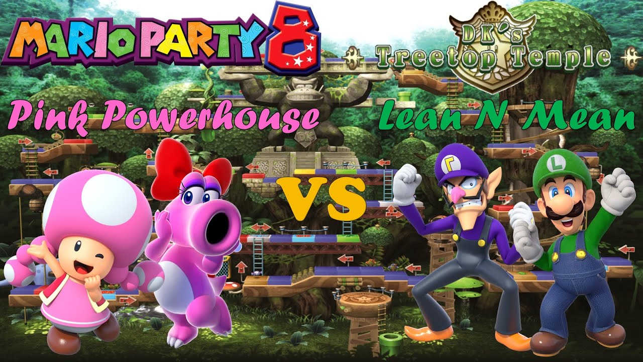 Mario Party 8 - Toadette & Birdo vs Luigi & Waluigi - DK's Treetop Temple