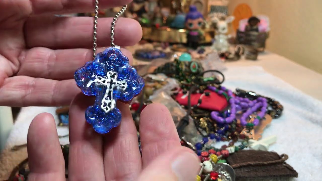 #1770 Part #2 Religious Jewelry Jar Rosaries , vintage pieces and more