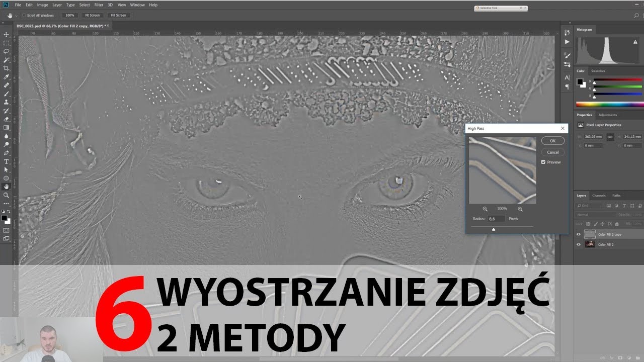 6. Wyostrzanie zdjęć w Photshopie - High Pass i Smart Sharpen