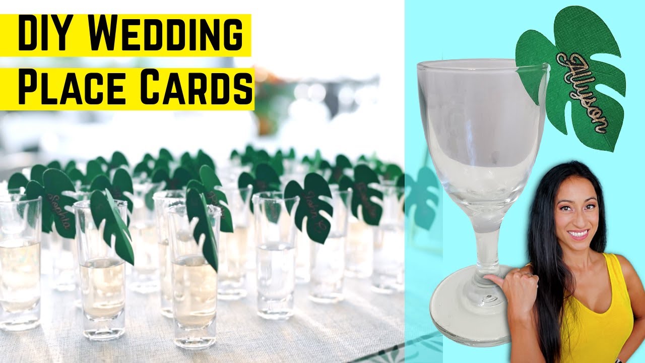 Easy Tropical Wedding Place Cards with Cricut
