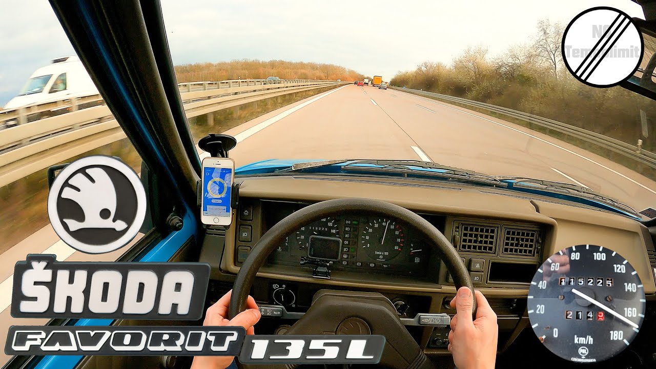 1992 Skoda Favorit 135L Максимальная скорость Немецкий автобан POV