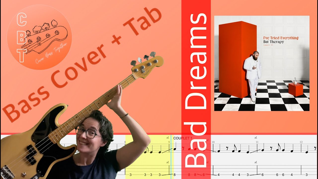 Teddy Swims - Bad Dreams (Bass Cover) (Tab and Score) #teddyswims  #basscover #basscoverwithtabs