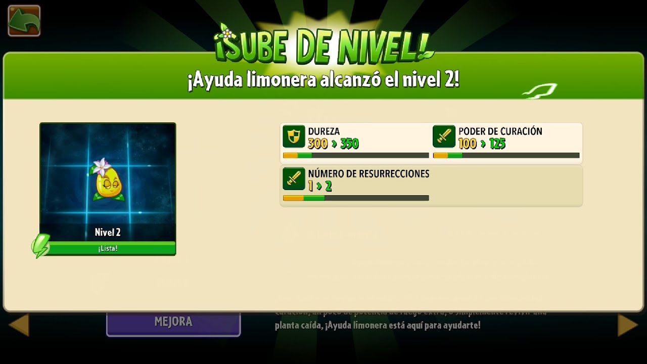 Momento glorioso PvZ2: Desbloqueando Limonera, derrochando mentitas y joyas, mejorando otras plantas