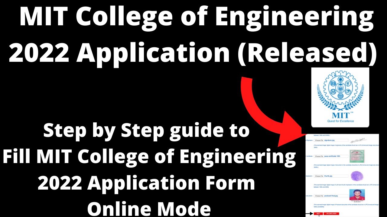 MIT College of Engineering 2022 Application (Released) - How to Fil MIT College Application