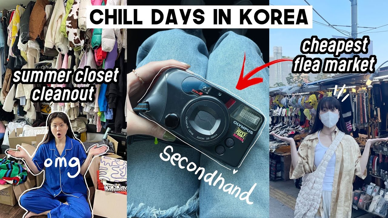 Chill Days In Korea: cheapest flea market, huge closet cleanout, giveaway, cooking | Q2HAN