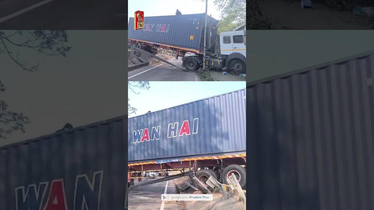 Container Truck Skids Near GMC