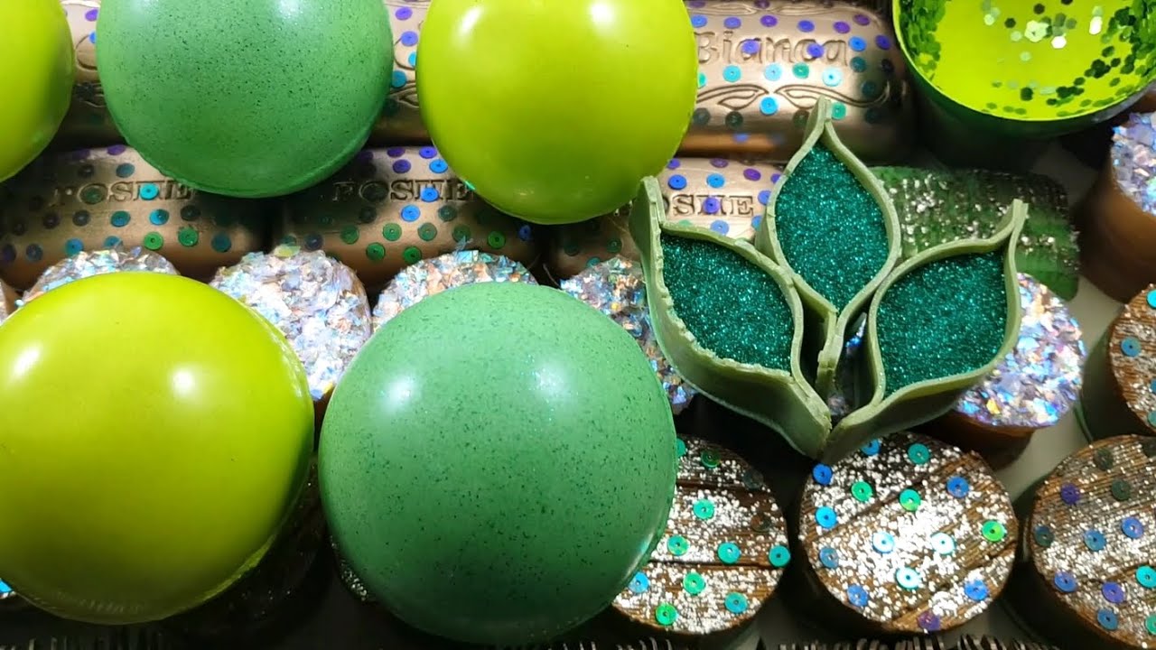 GREEN BALLS crashing▪boxes▪foam▪cornstarch #soap