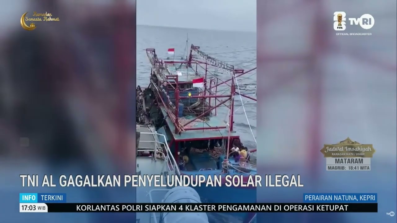 TNI GAGALKAN PENYELUNDUPAN SOLAR ILEGAL DI PERAIRAN NATUNA, KEPRI