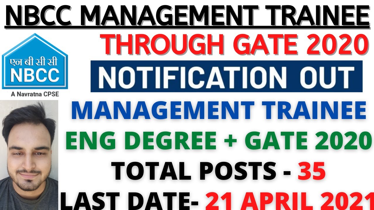 NBCC Management Trainee Recruitment 2021 Through  Gate 2020