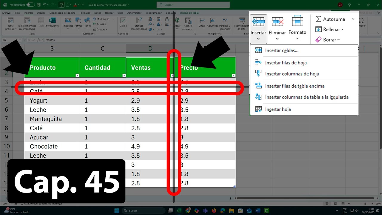📊 Domina cómo Eliminar, Insertar y Mover Filas y Columnas en Tablas de Excel
