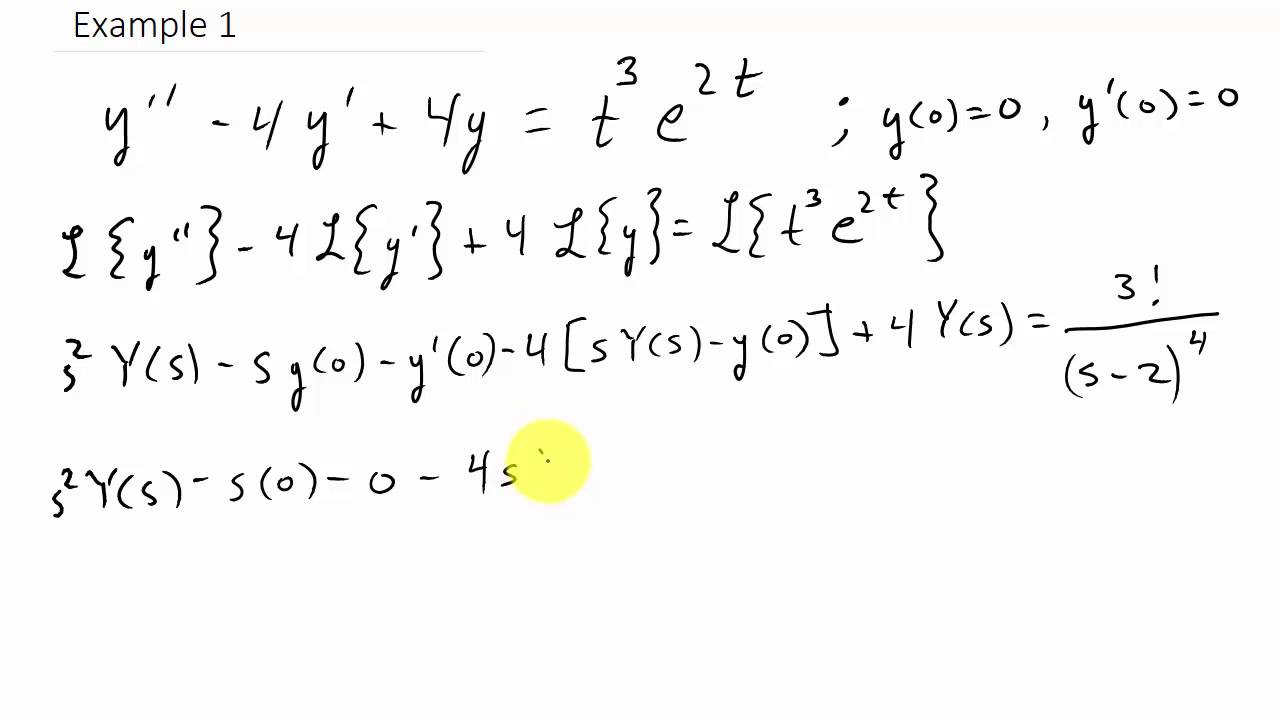 Solving Differential Equations Using LaPlace Transforms Ex. 1