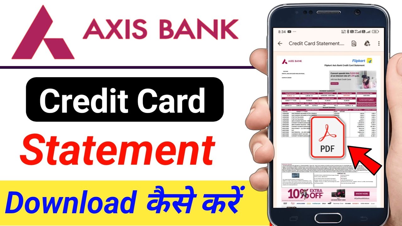 Axis Bank Credit Card statement download kaise kren / axis credit card statement pdf password