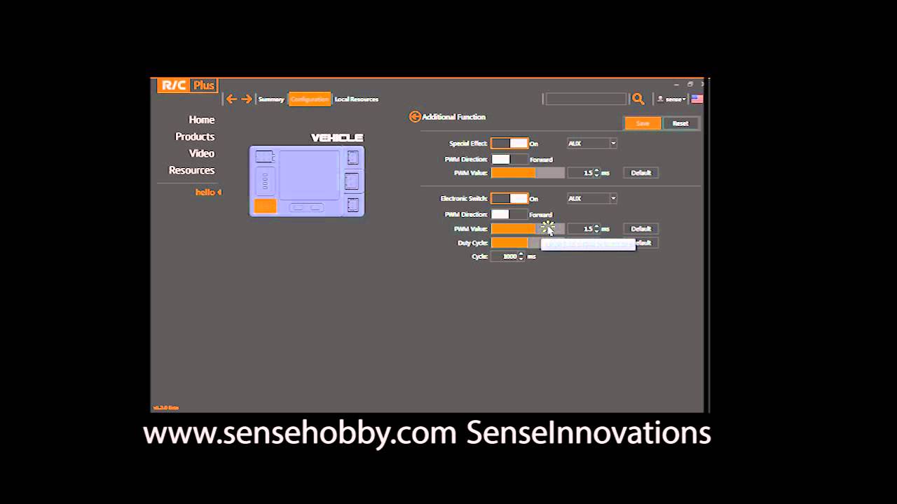 Sense ess pro Rc Plus Operation change of sound combinations