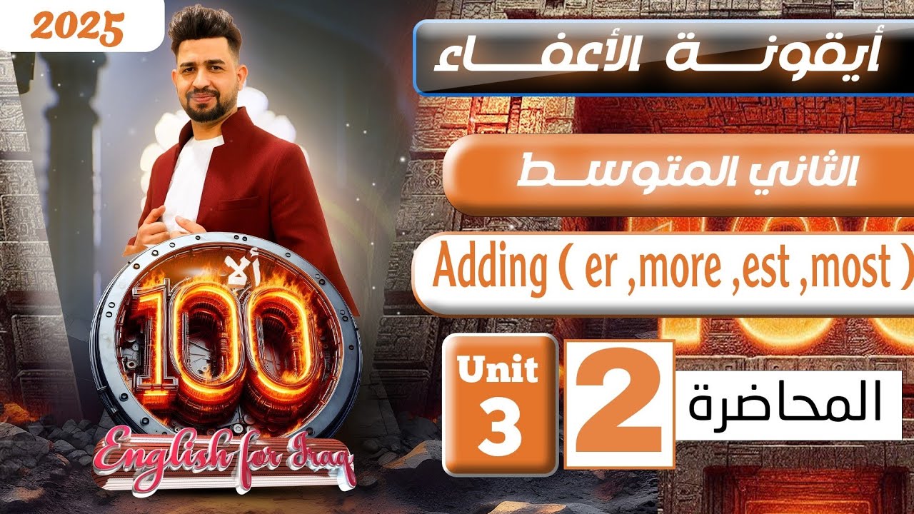 انكليزي الثاني متوسط المنهج الجديد 2025/ اضافة more , er , most , est/ المحاضرة 2/ اليونت الثالث