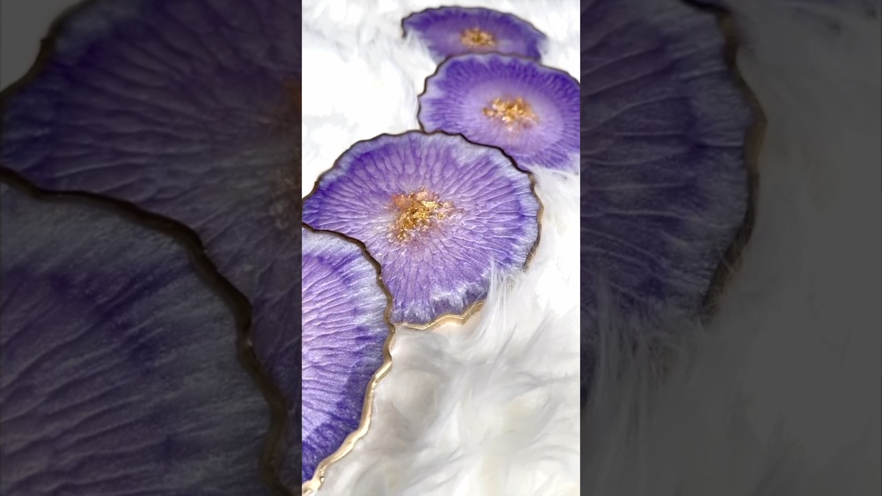 Resin ART Geode Coasters ✨🎨- SUPER QUICK Resin Tutorial  #shorts #resinart #tutorial