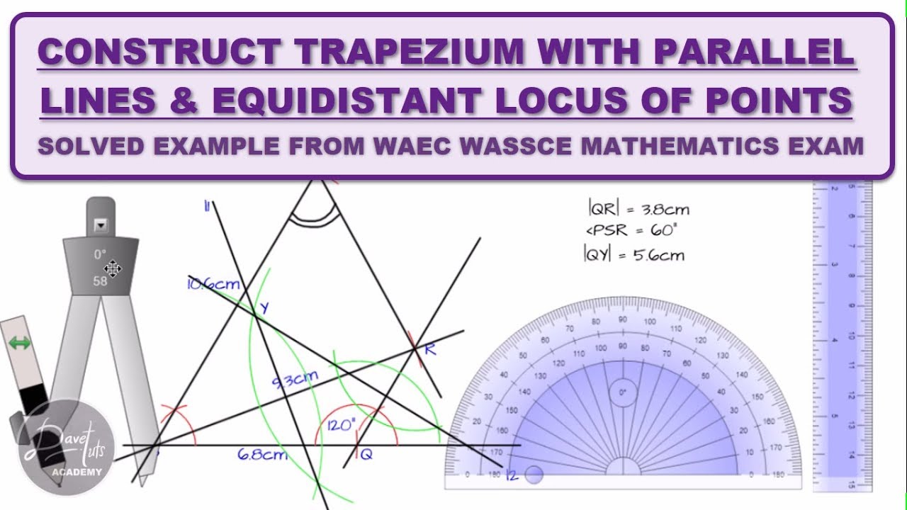 Construct a Trapezium with Parallel Lines and Locus of Points - Solved Example