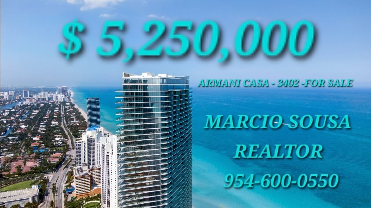 ARMANI CASA #34X2-18975 Collins Ave, Sunny Isles Beach-FOR SALE $ 5,2 M-MARCIO SOUSA 954-600-0550 