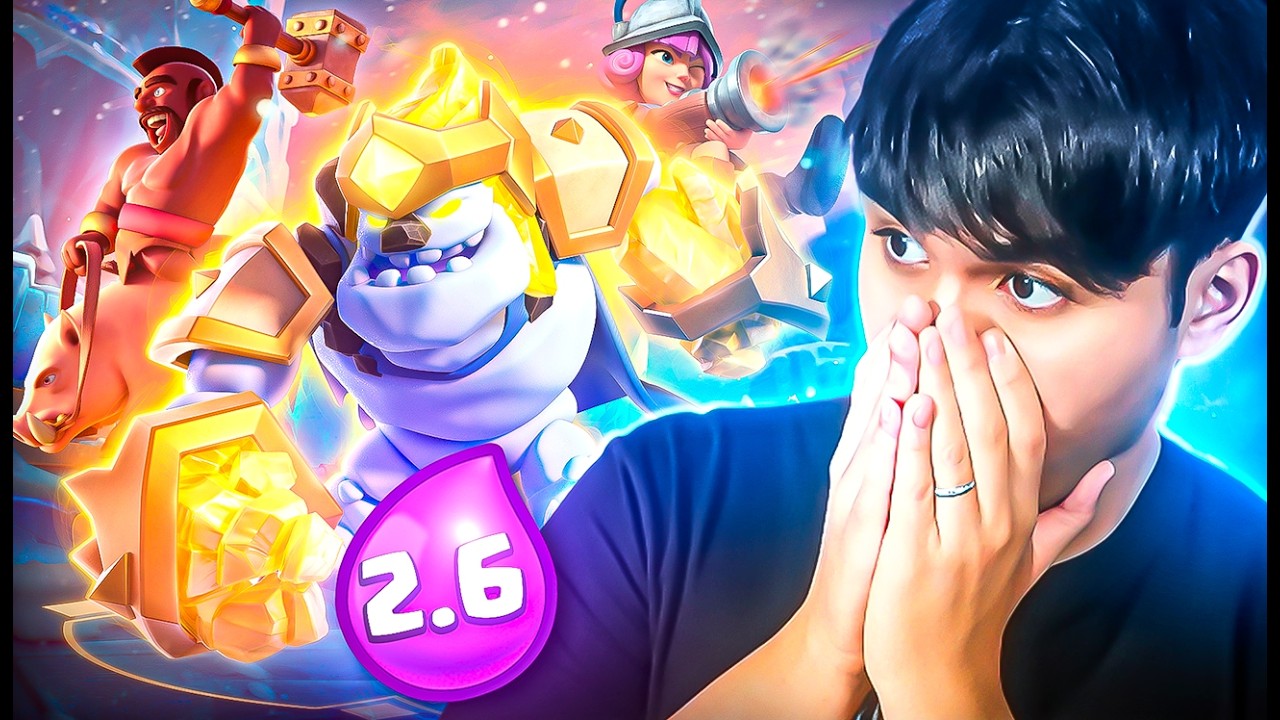 Testei o 2.6 de CORREDOR Com o NOVO GOLEM DE GELO HERÓI *FICOU INSUPORTAVEL*😱😱💀 - CLASH ROYALE