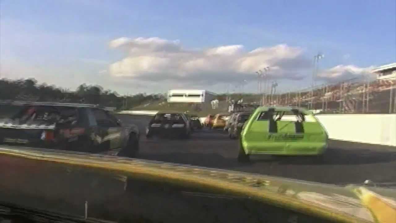 #12 Josh Ling VW Golf - On-Board Crash - Monadnock Speedway - 6/9/12 Mini Stocks Feature Race