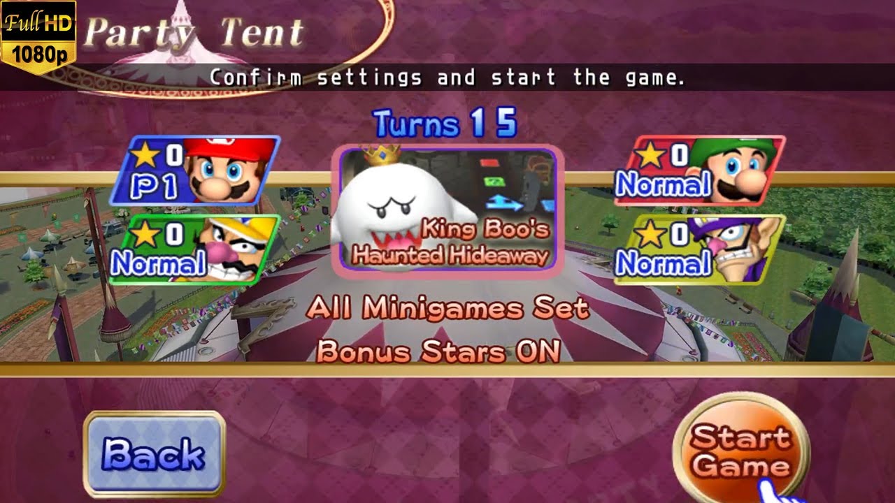 Mario Party 8 - Battle Royale - King Boo's Haunted Hideaway - Mario vs Luigi vs Wario vs Waluigi