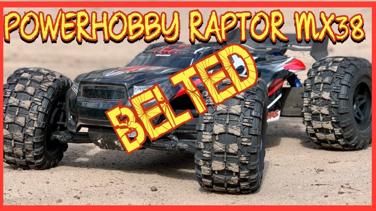 PowerHobby Raptor MX 38 BELTED on the Traxxas Sledge with 6S!