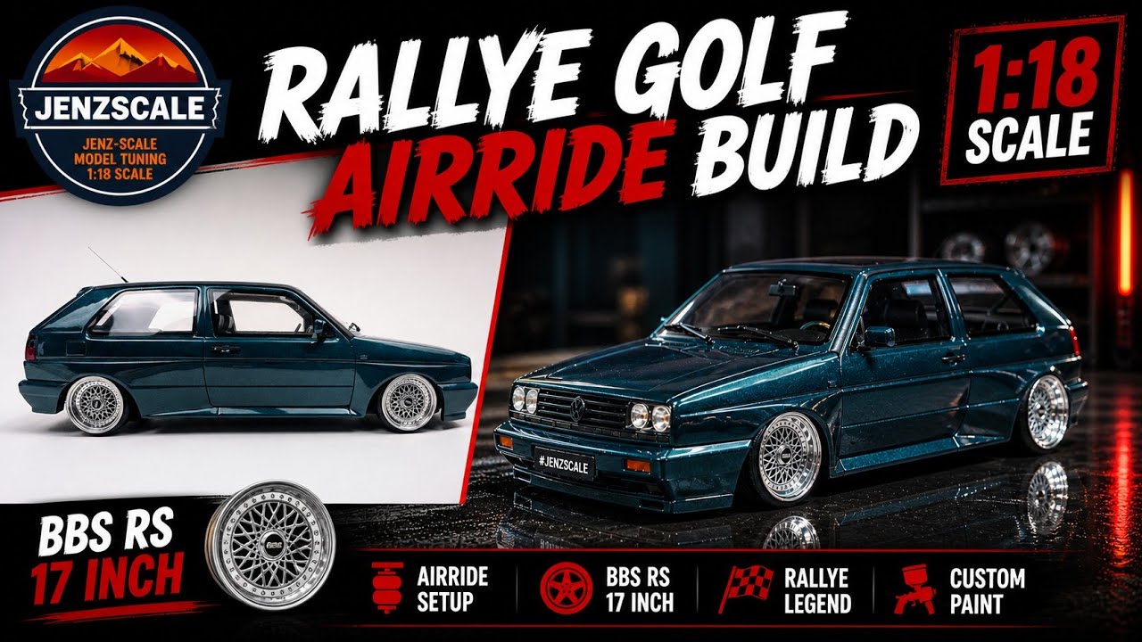 Golf 2 Rallye mit 8 und 9x17 BBS RS | 1:18 #tuning #resin no diecast