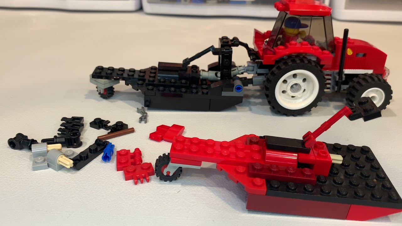 How to build a custom rotary mower/brush hog for a LEGO tractor
