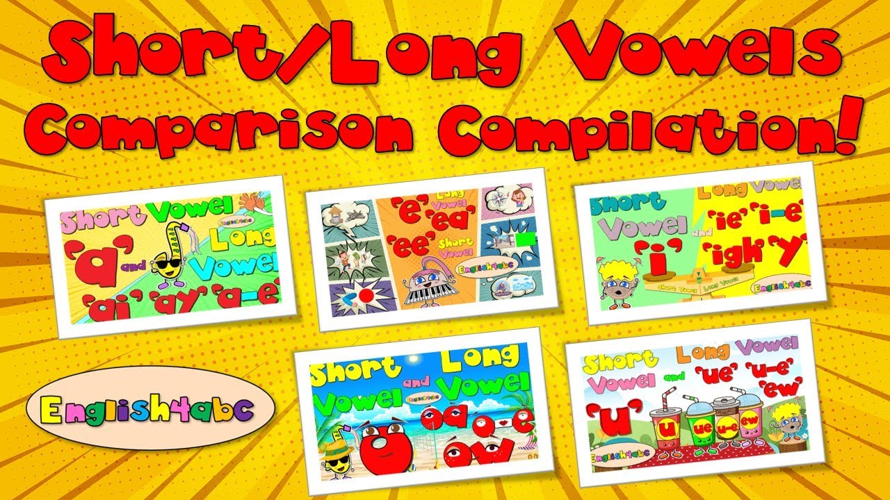 Short Vowels/Long Vowels Comparison Compilation/ Phonics Mix! (5 Videos )