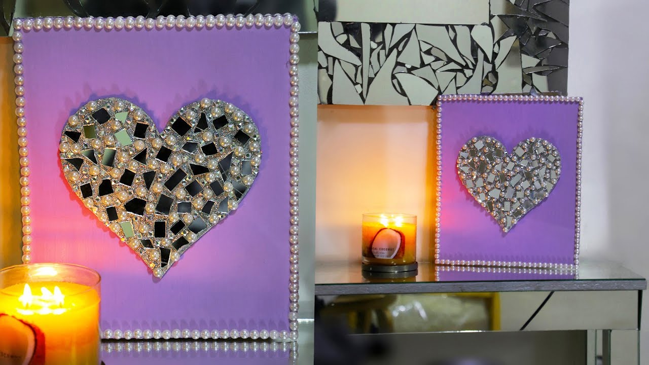 Valentine's Day DIY Canvas Heart Art | DIY Room Decor Ideas