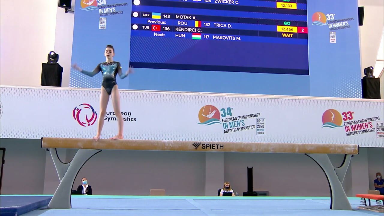 [HDp60] Anastasiia Motak (UKR) Balance Beam Team Final 2020 European Championships