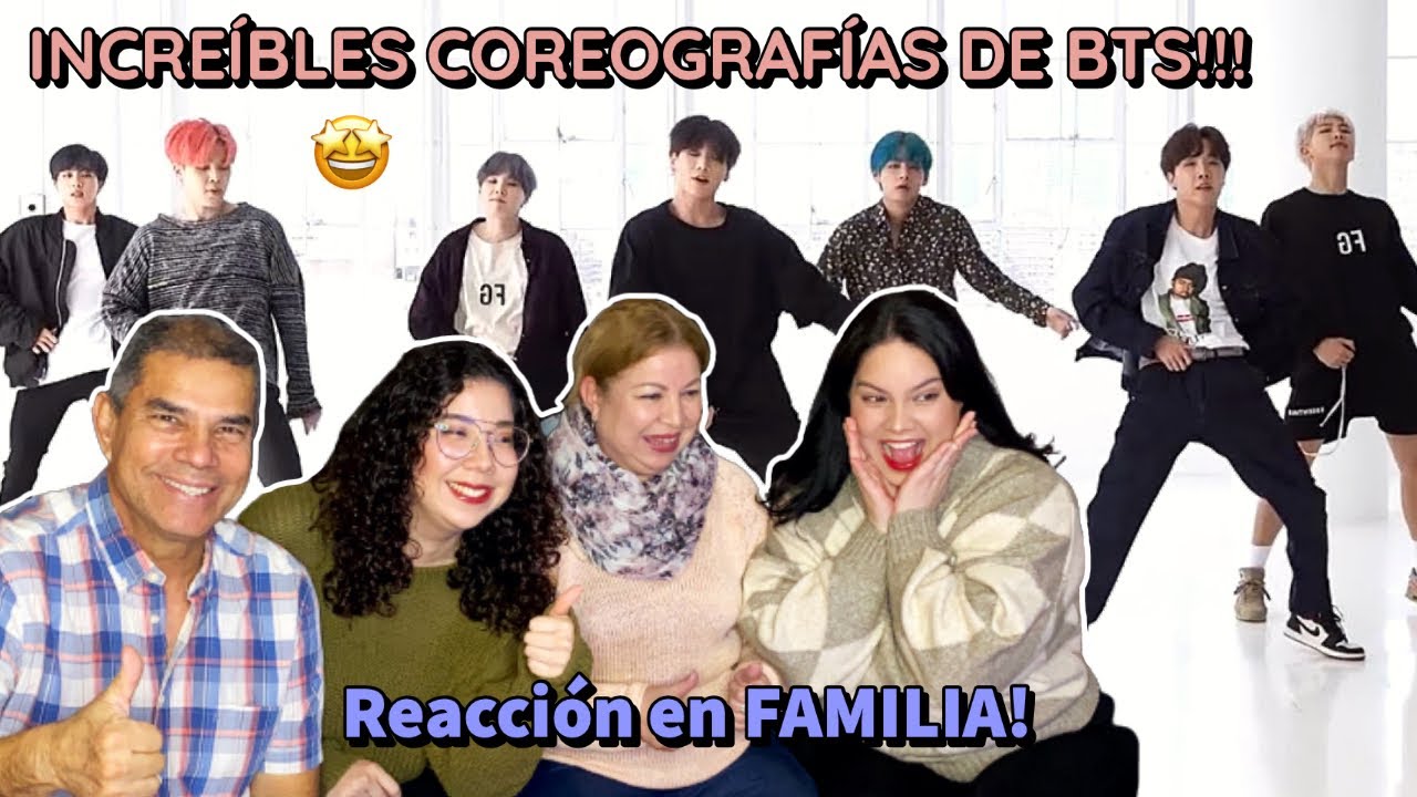 EASY to HARDEST BTS DANCES 🔥 |  Reacción en FAMILIA!! 🤩
