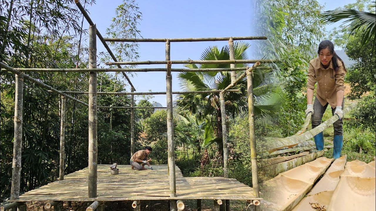 ATIMELAPSE: 150 days of building a bamboo house, complete structures, cooking,survival in the forest