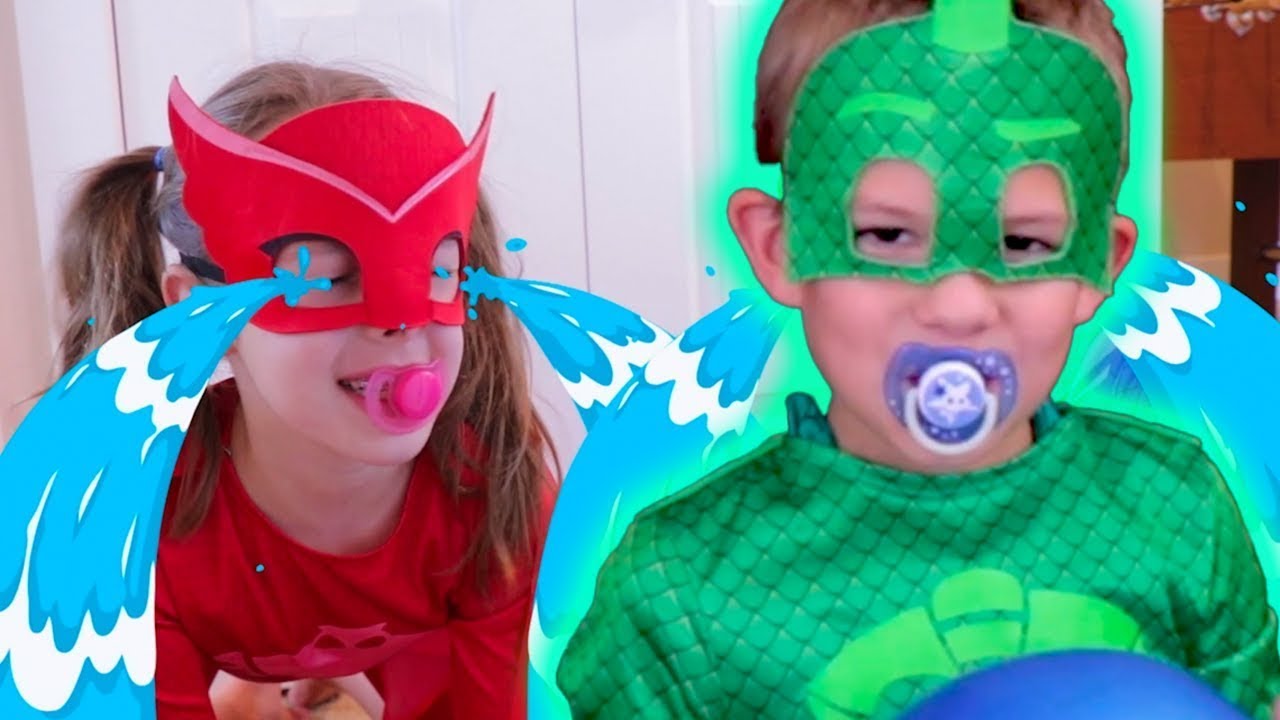 PJ Masks na vida real 🍼 PJ Poder Bebê 🍼 Desenhos Animados