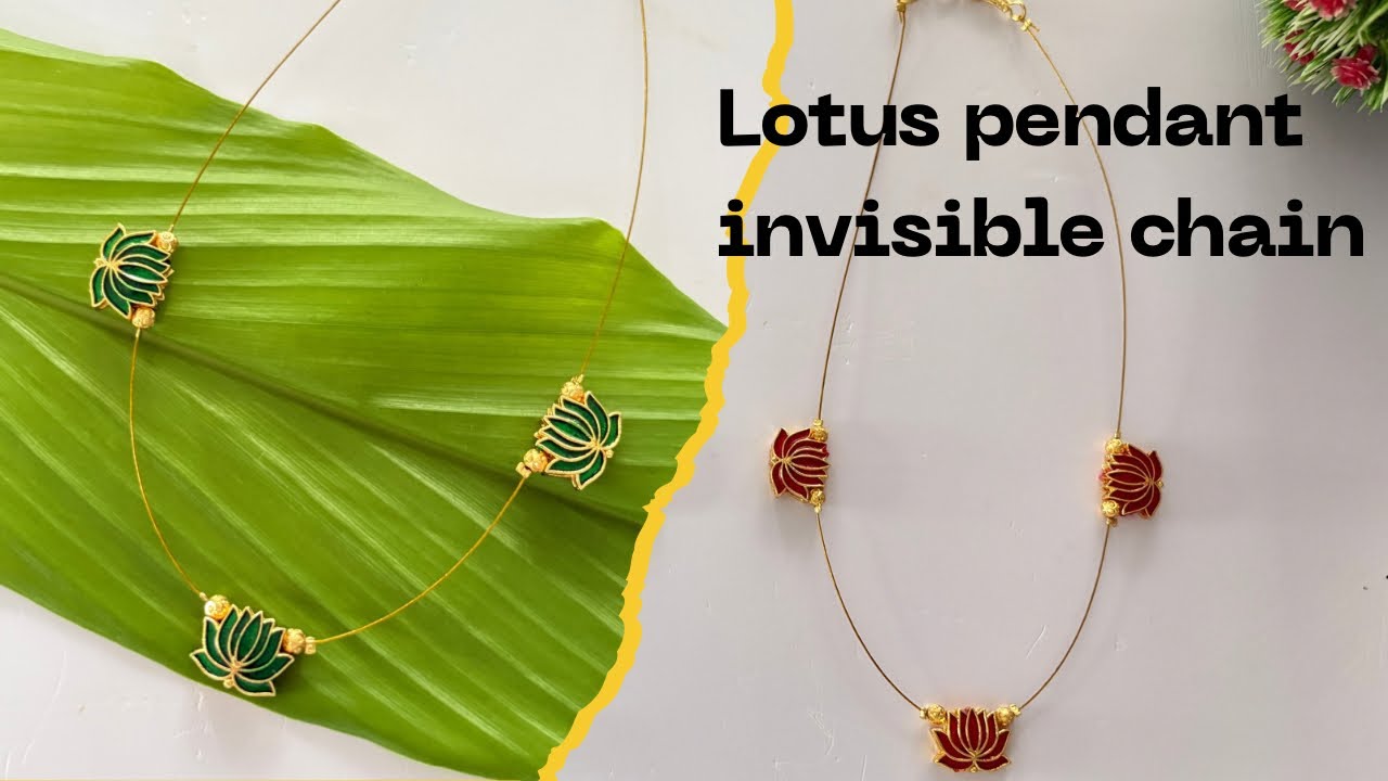 🪷Lotus pendant invisible chain making/ #handmade #jewellerymaking #trending #diy @hiddentalentz2442 