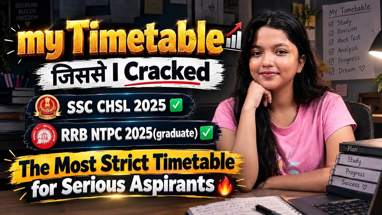 I Cracked SSC CHSL & RRB NTPC🔥 With THIS Timetable! 🔥 | My Strict Study Routine 📈#ssc #ssccgl