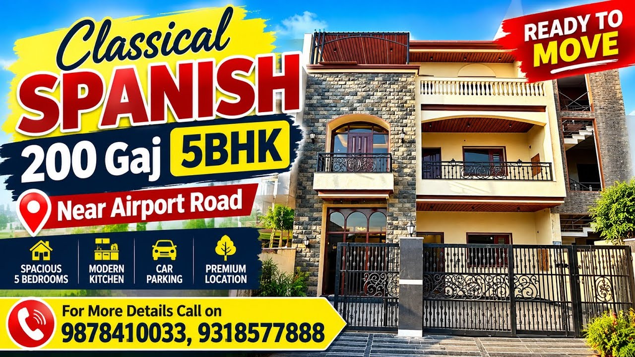 Spanish 200 Gaj 5BHK House For Sale @ Sector 123 Mohali Near Chandigarh #viral #new #viedo #home 