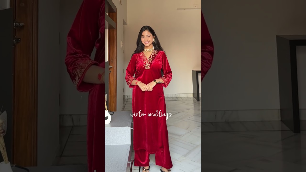 Affordable velvet kurta sets from myntra #myntrahaul #weddingoutfit