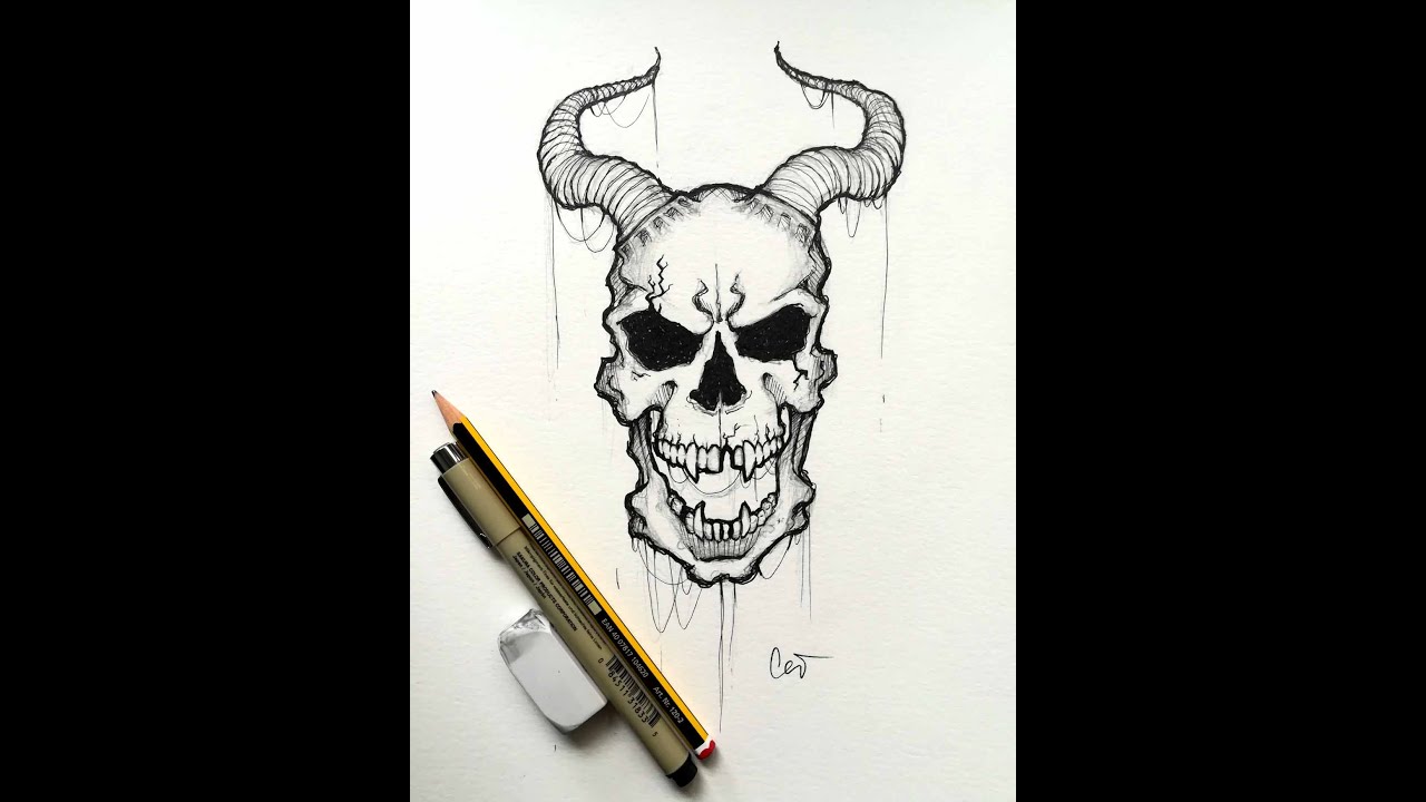 Cómo dibujar una Calavera Demoniaca - EICA ALBACETE