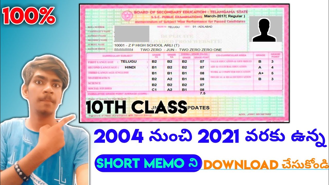 How to download 10th class short memo in 2004-2021.How to download Ts SSC short memo in Telugu.