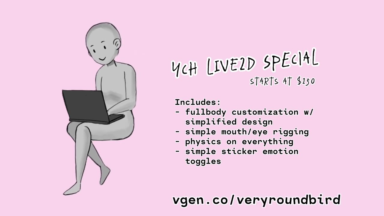 YCH #live2d Model Commissions! Cute 3/4 sitting models