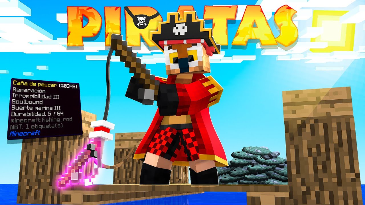 MINECRAFT PIRATAS |  PESCO LA MEJOR CAÑA DE TODO PIRATAS!  #14