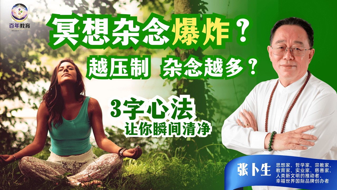 冥想杂念爆炸？越压制杂念越多？张卜生上师3字心法让你瞬间清净｜打坐杂念 ，不压制不抗拒，自然获得专注力 (Bilingual)