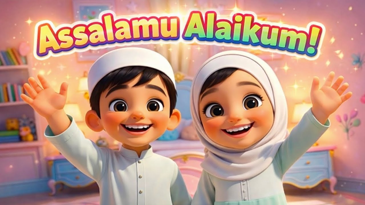 Asalamualaikum✨ | السلام علیکم | Islamic Rhyme with zainab and Usman 🌟| Deentoon kids 🌈|