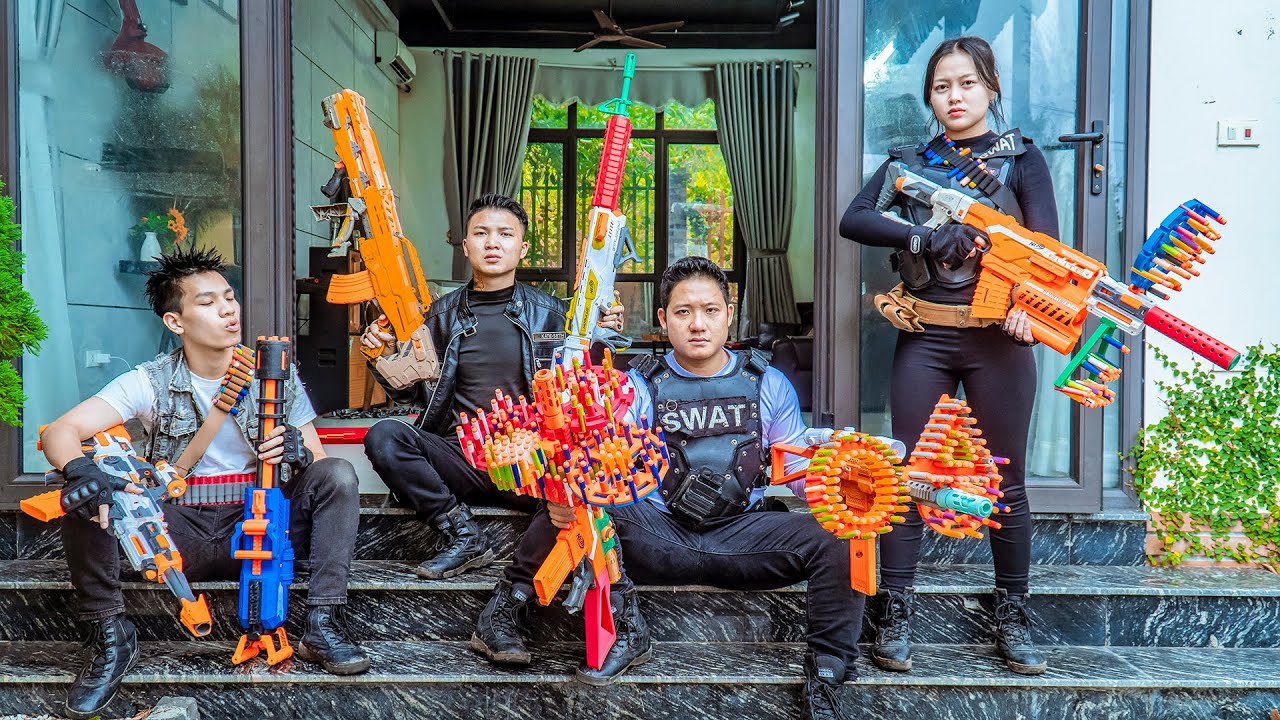 SEAL X NERF WAR: Герой SEALX: Битва с преступниками в заброшенном здании с помощью эпических блас...