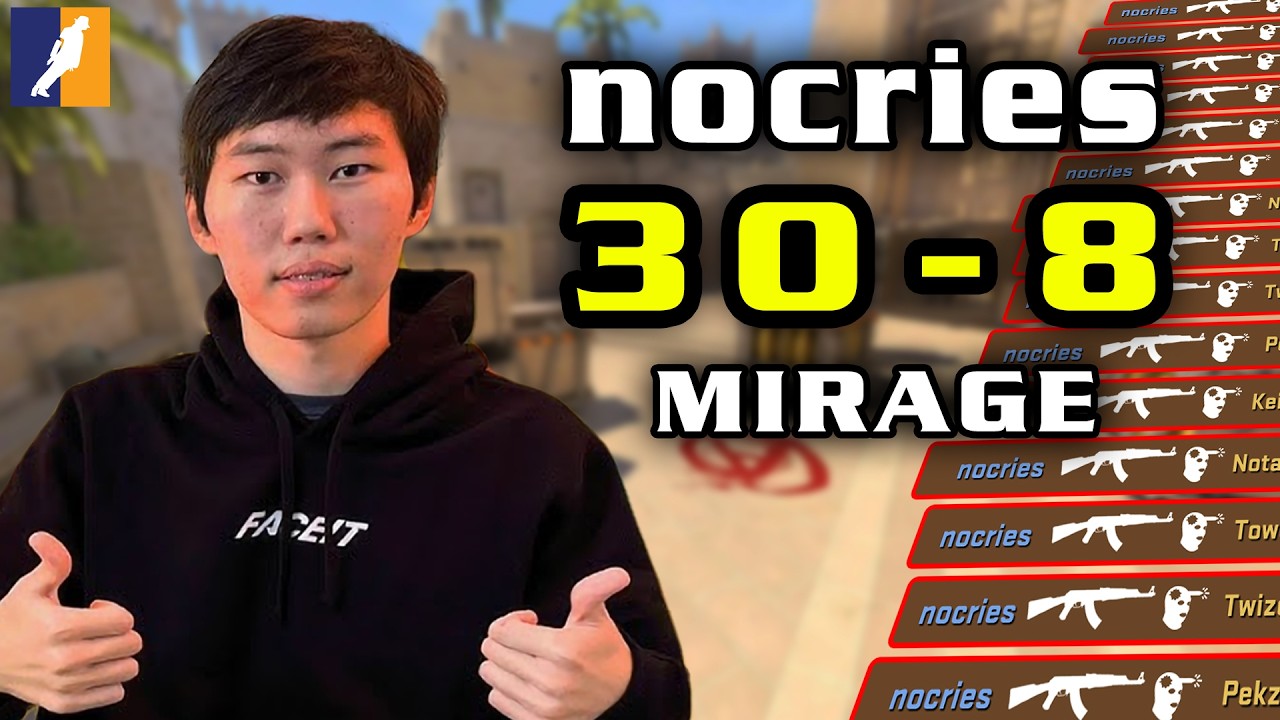 [POV PEEK] nocries (30-8) | Mirage | Рейтинг Faceit | 8 апреля 2026 г.