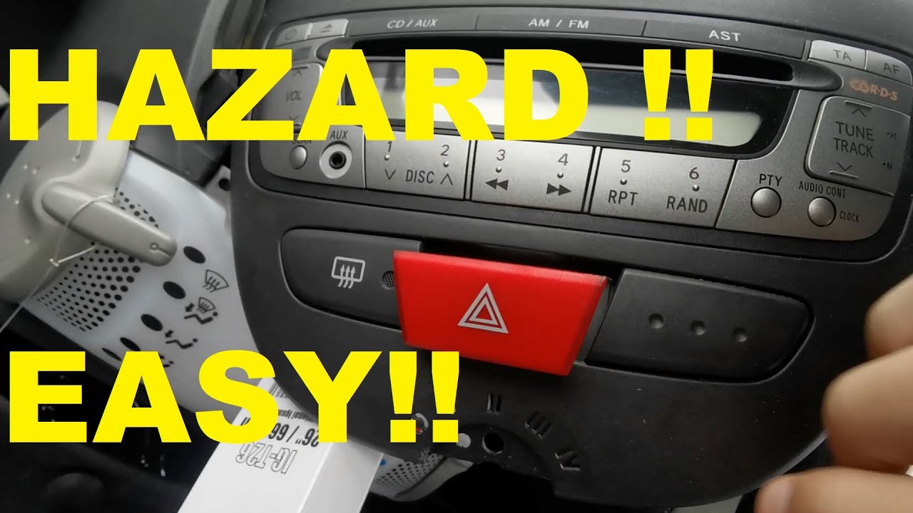 Как поменять выключатель аварийной сигнализации на Toyota Aygo, Citroen C1 и Peugeot 107!!!!
