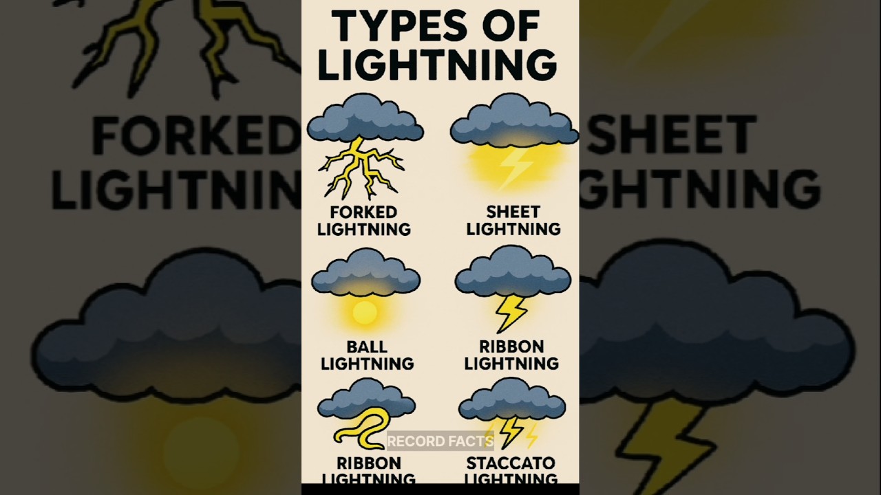 6 Types of Lightning Strikes Explained ⚡ #Lightning #StormFacts #Nature