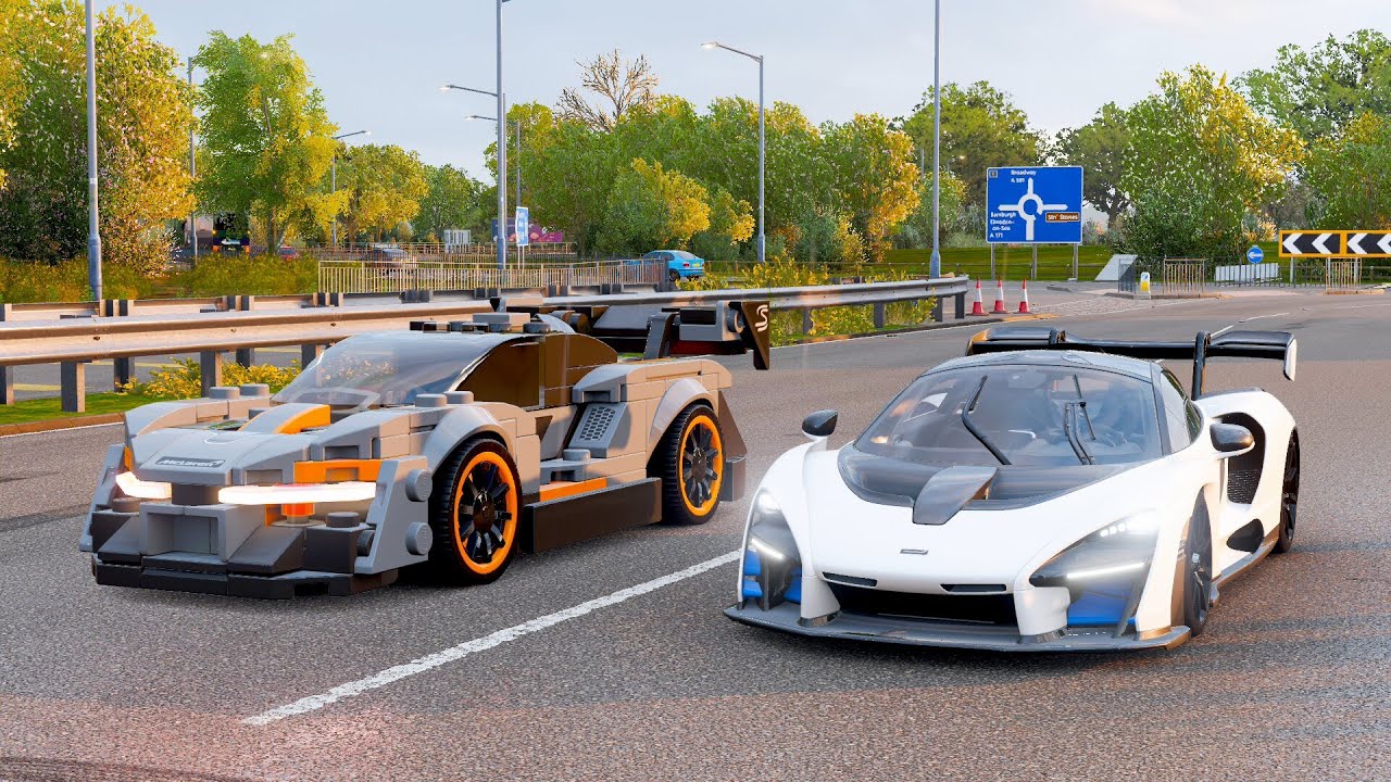 Forza Horizon 4 Drag race: McLaren Senna vs Lego McLaren Senna